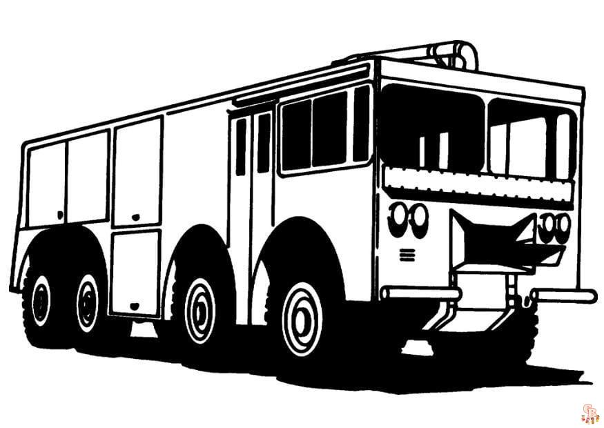 Coloriage de camions en français Camion de transport, pompiers, semi-remorque, benne, livraison, chantier et grue à colorier