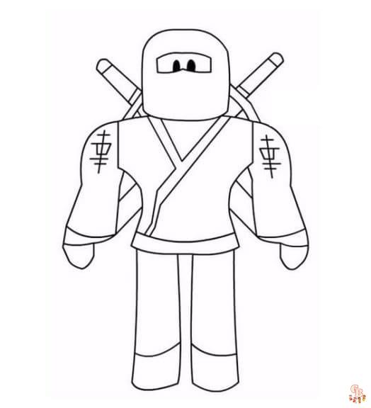 Coloriage gratuit Roblox pour les enfants - personnages, armes et équipements, logo et icône à colorier